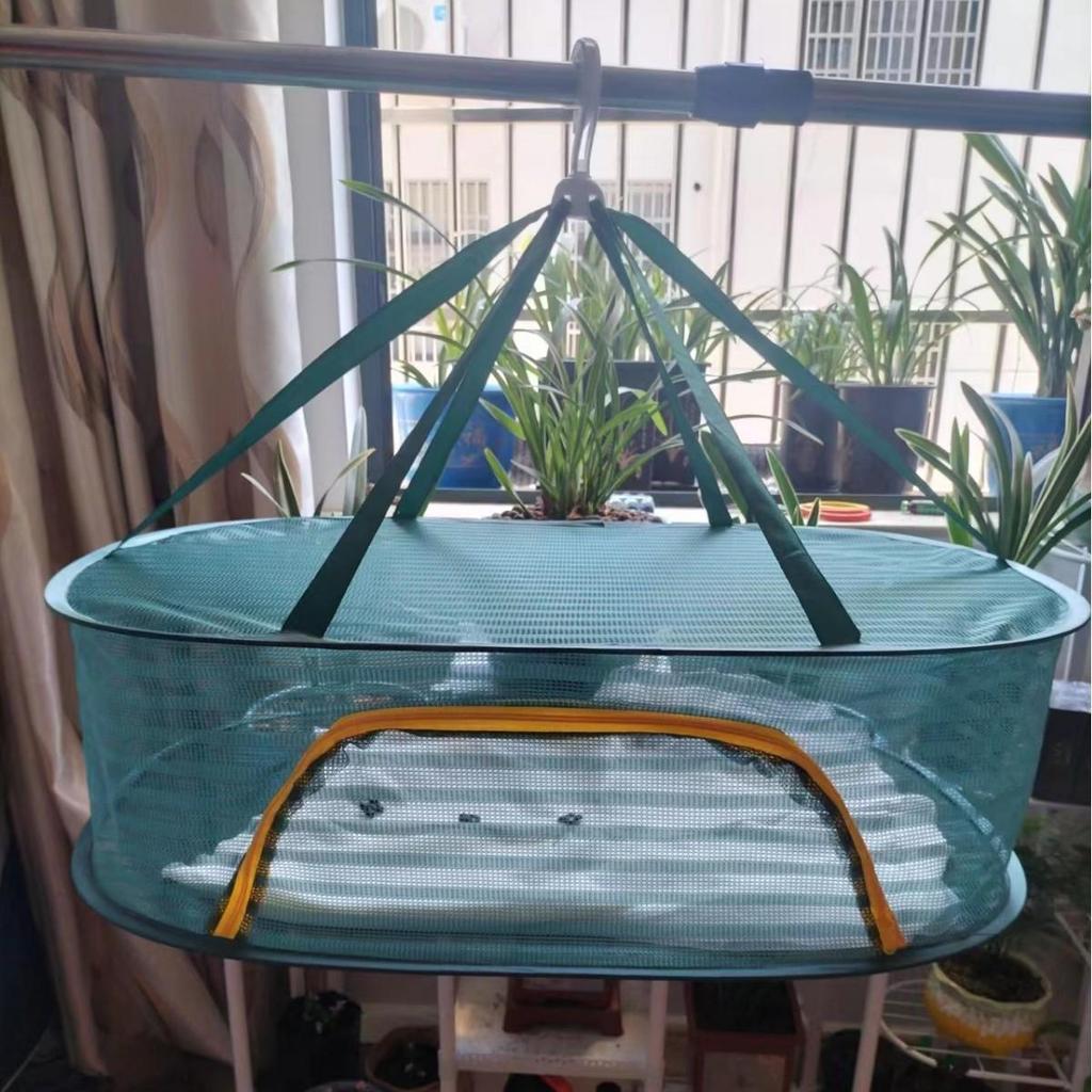 Coș de uscare haine pliabile în aer liber rezistent la vânt cu plasă anti-țânțari - Instrument multifuncțional pentru uscarea alimentelor