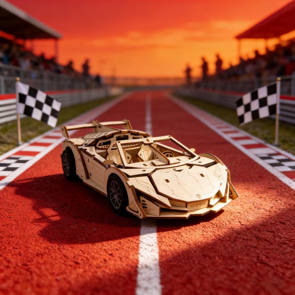 1 wooden DO-IT-YOURSELF convertible sports car a Imaginative 3D puzzle ideal as a festive Present or home decoration
