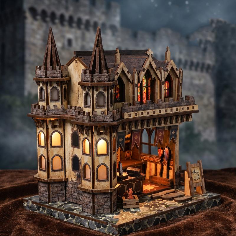 DIY Wooden Magic Store Cottage Figurines Miniatures Kits Mini Casa with Furniture for Friends Birthday Gifts Home Decor Crafts