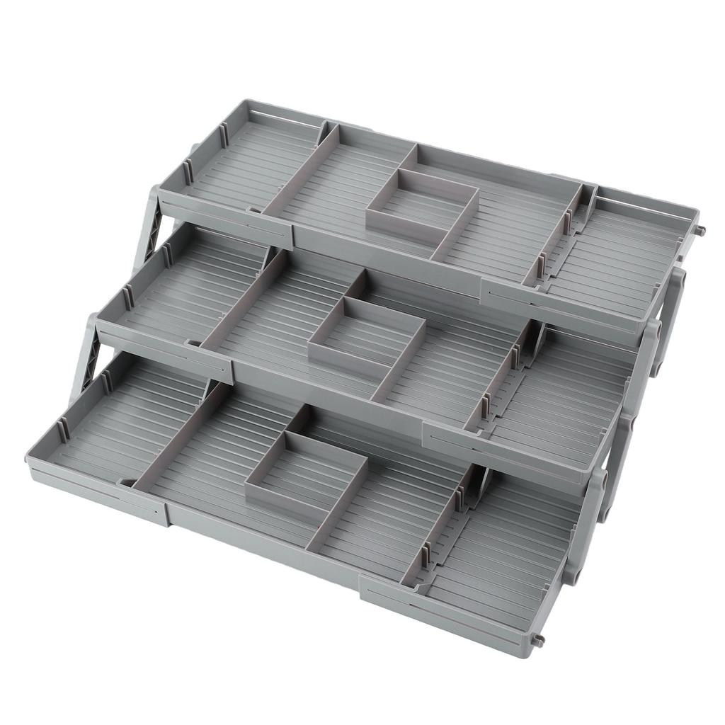 3 Tier Drawer Organizer Adjustable Expandable Multi Level Smart Drawer Organizer for Makeup Jewelry Cosmetics