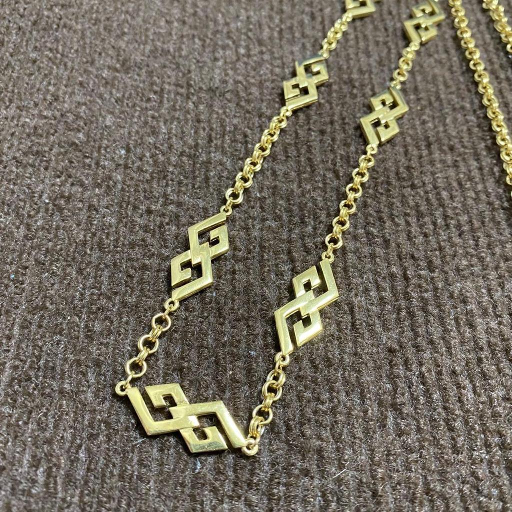 Used Givenchy G Logo Motif Long Necklace Vintage