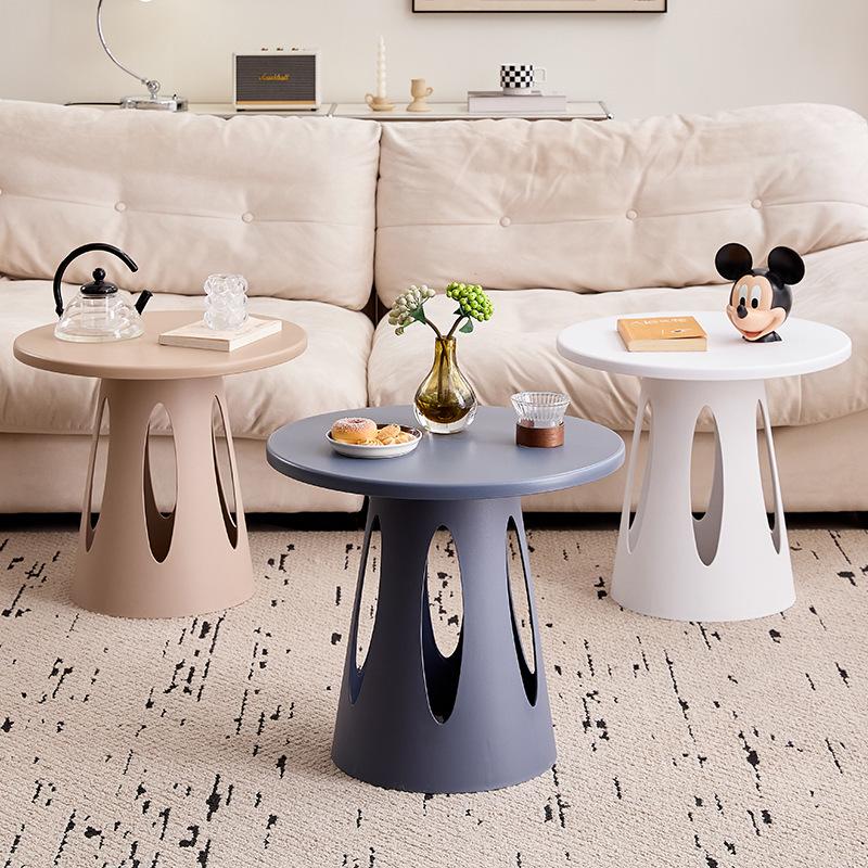 Colorful Hollow Side Table, Modern Minimalist Round End Table, Multifunctional Living Room Accent Furniture for Home Decor