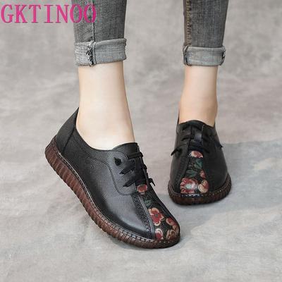 GKTINOO Scarpe Piatte in Vera Pelle Donna Mocassini in Pelle Fatti a Mano Scarpe Casual Flessibili Primaverili Scarpe Piatte Donna Zapatos Mujer