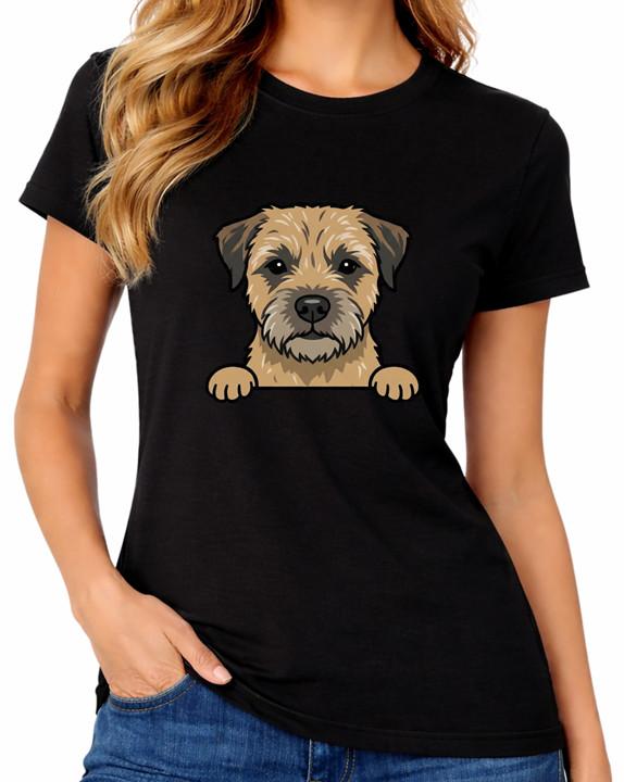 Border Terrier Dog T-Shirt Cute Puppy Pet Lover Animal Womens Tee M