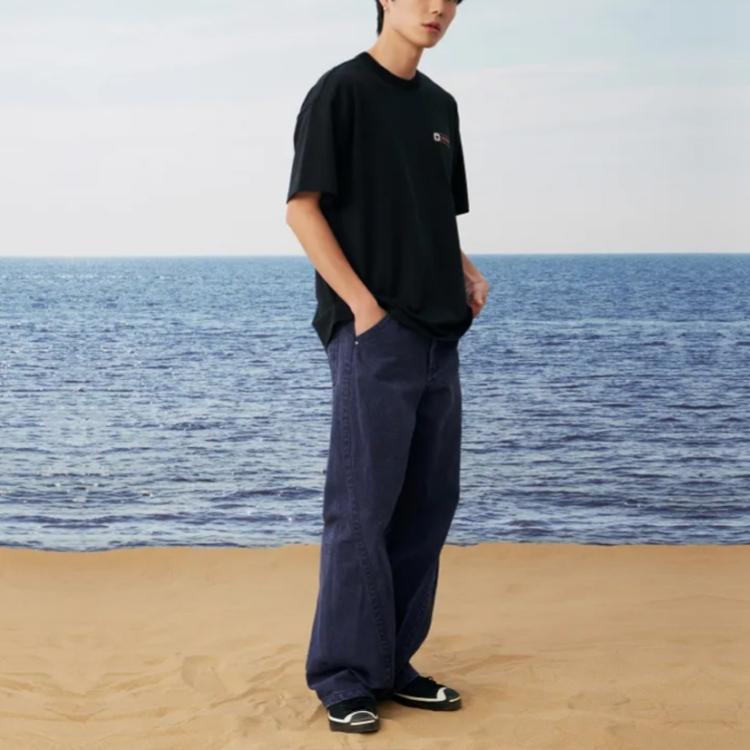 New Converse T Shirts Men's Black 10028741-A01