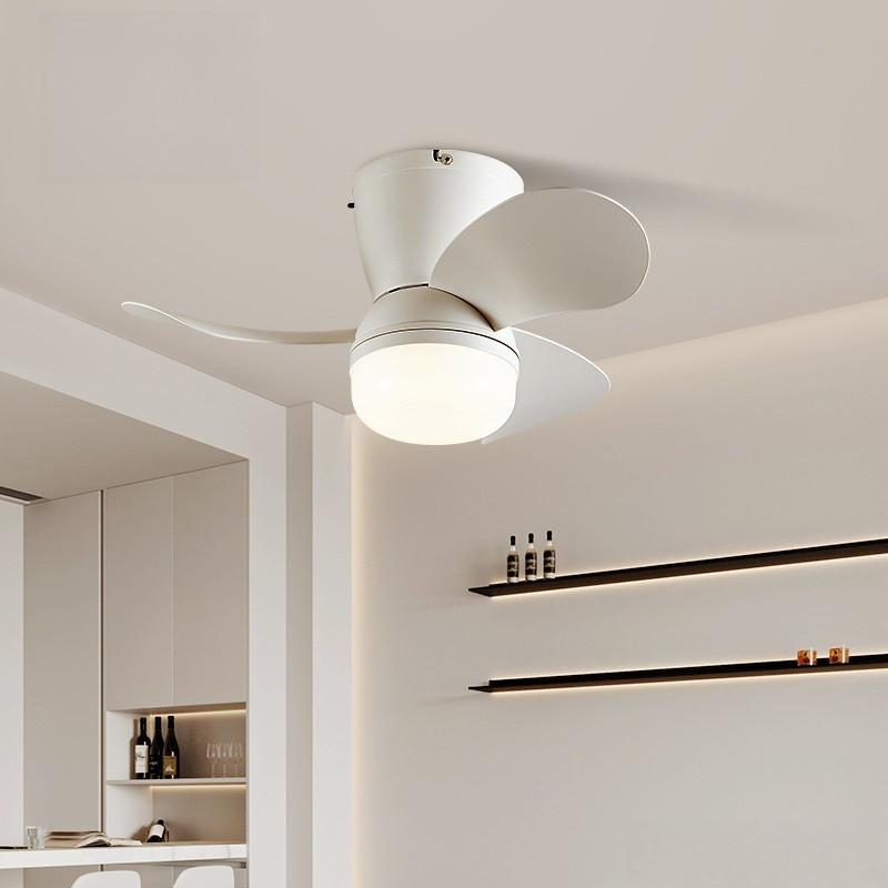 24 Inches Electric Ceiling Fan Light  Nordic Dining Room Ceiling Fan Light Lamp Six-speed Frequency Conversion Chandelier Fan