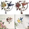Metall Vogel Wandkunst Dekoration Für Wohnzimmer Garten Außen Haus Mit Blumendesign