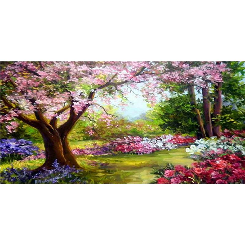 

5D алмазная живопись набор Вишня дерево полный сверло DIY искусство алмазная вышивка пейзаж вышивка крестом настенная живопись декор гостиной Full Round 20x40CM