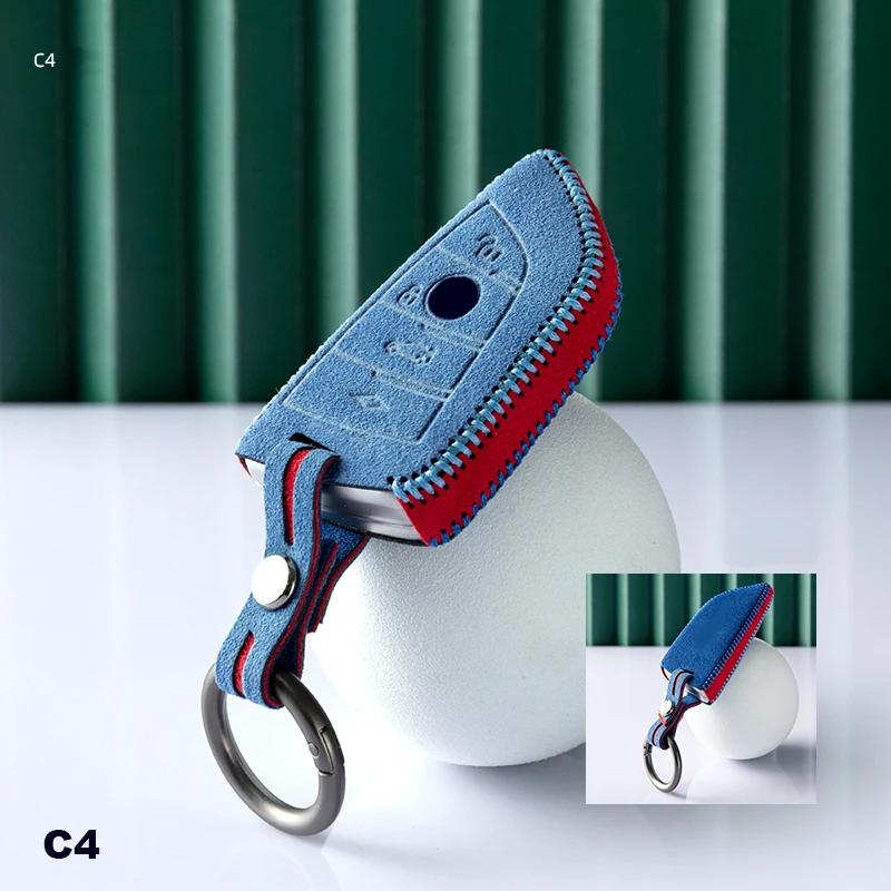 

Hand Sewing Turn Fur Car Key Cover Case Suit for BMW Key Case 2 3 5 7 Series X1 X3 X5 X6 F45 F46 G20 G30 G32 G11 G12 F48 G01 F15