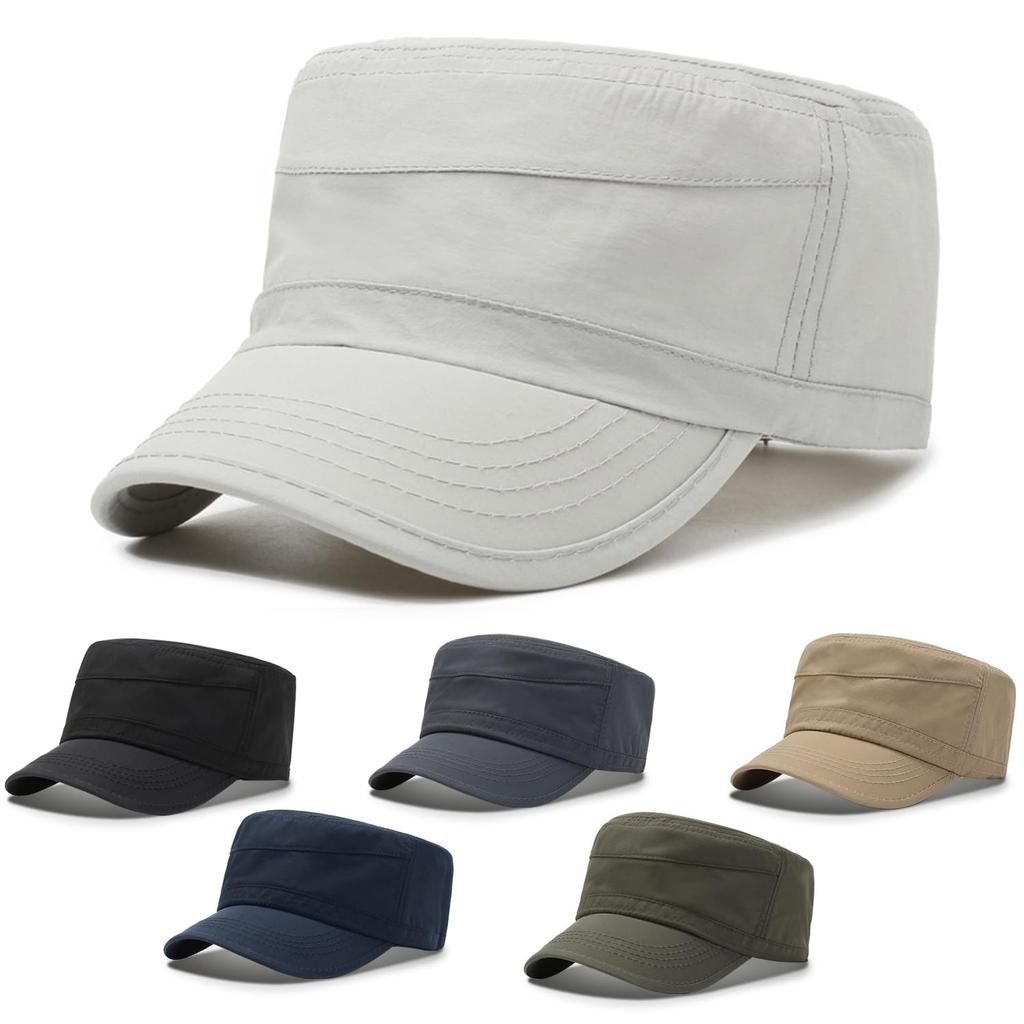 Dunluluoyin Work Casual UV Solid Perfect for and Outdoor Light Gray Men's Cap, Hat, Protection, Lightweight, Breathable, Quick-Drying, Summer, Color,