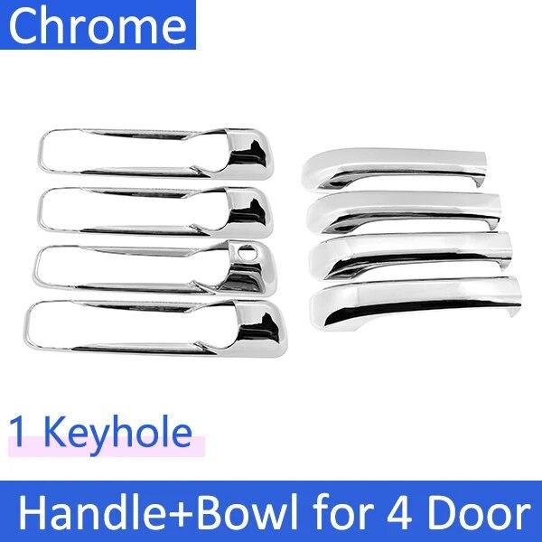 for Dodge Ram Pickup 1500 2500 3500 4000 2009~2018 Chrome Smart Door Handle Cover Car Exterior Styling Accessorie Stickers Trim