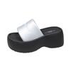 Thick-soled letter one-word slippers women's 2025 new small height increase comfortable and light one-pedal simple sandals