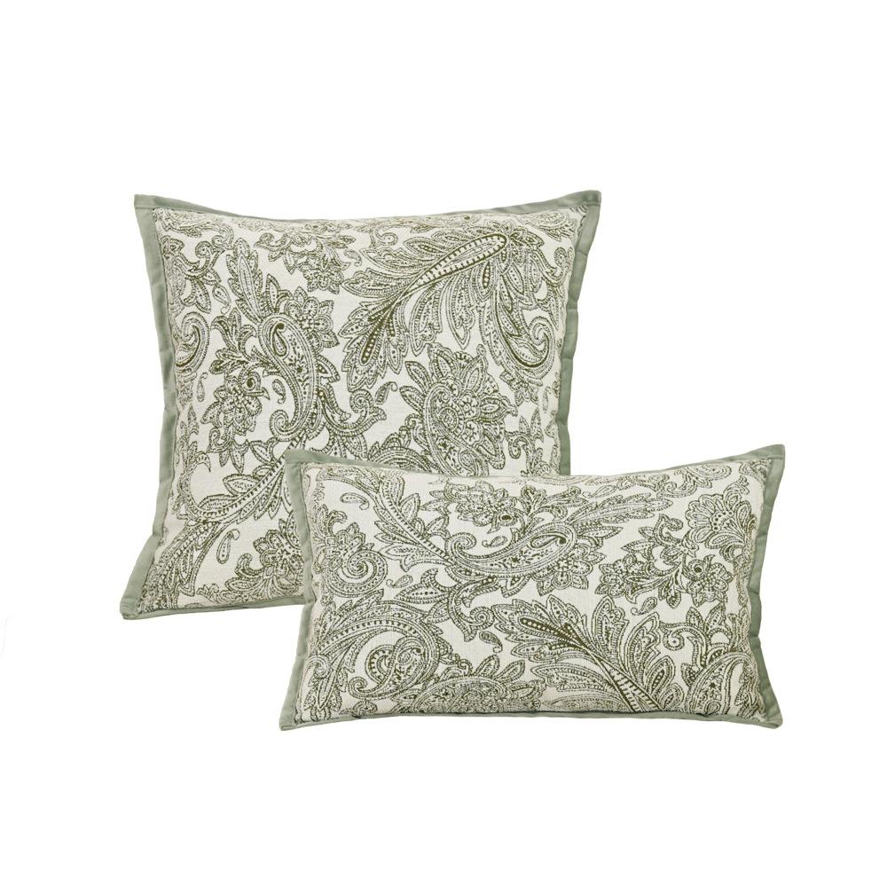 Franse Chenille Jacquard Fluweel Kussensloop Cojines Groen Bloemen Sierkussenhoes Woonkamer Bank Decoratie Kussenhoezen 30x50cm