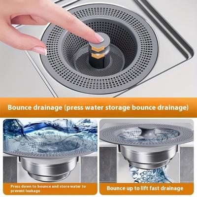 3-in-1 Kitchen Sink Drain Strainer - Anti-clogging Stainless Steel Cladding, Easy To Clean, Corrosion-resistant and Designed for Durability