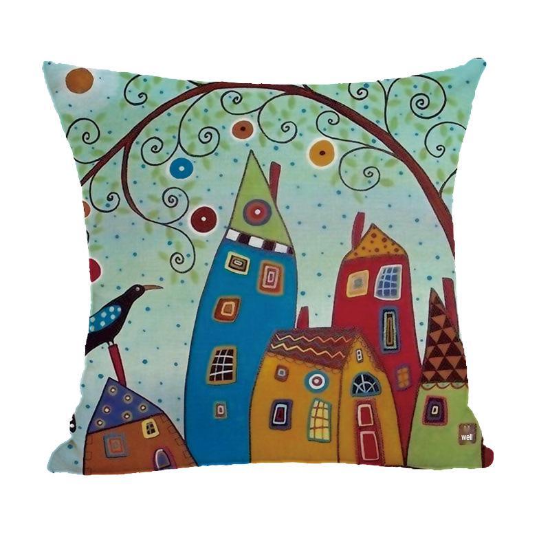 Nordic Geometric Peach Skin Velvet Cartoon Backrest Pillowcase/Cushion Cover