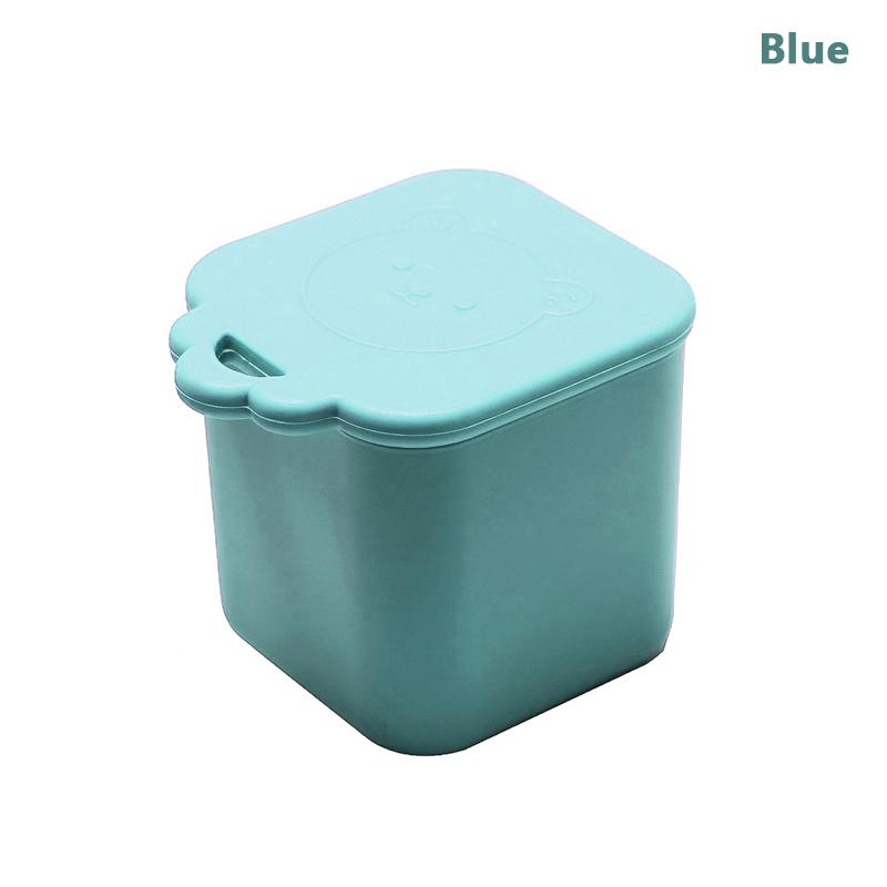 Non-Stick Silicone Lunch Box For Kid Sauce Cup With Lid Small Condiment Dipping Storage Box Container Cute Bear Square Bento Cup