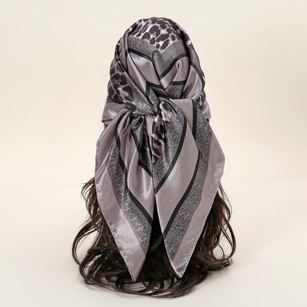 90*90cm Women Scarf Silk Feeling Hair Neck Square Brand Office Bandanna Muffler Waiter Flight Attendants Handkerchief Rings Wrap
