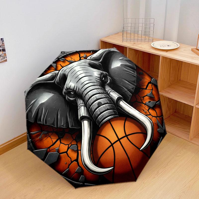 BasketballAnimals Pattern Pattern New Style Umbrella, 1 Piece Automatic Folding Umbrella, Portable Travel Umbrella, Outdoor Umbrella, Birthday Gift