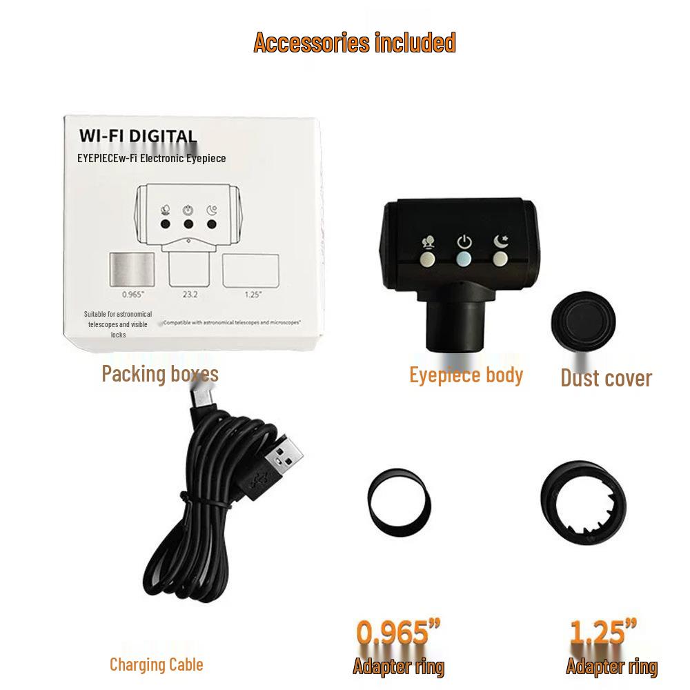 WiFi-Enabled Electronic Eyepiece for Smartphone and Camera Telescope/Microscope