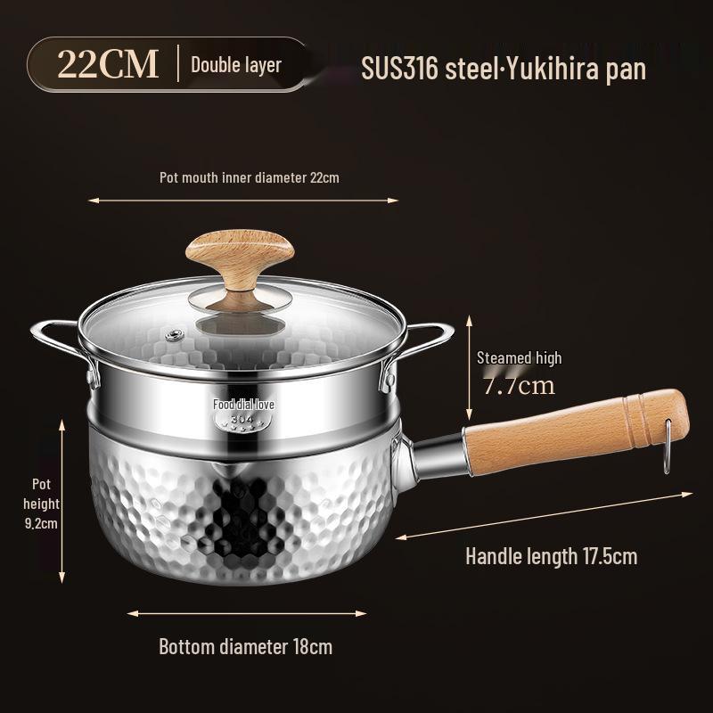 Unbeschichtete Edelstahl Yukihira Milchpfanne – Babynahrung & Ramen-Suppentopf