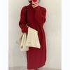 Twist Fashion Turtleneck Sweater with Long Dress Inside Women's Autumn and Winter New Loose and Lazy Bottomed Knitted Dress