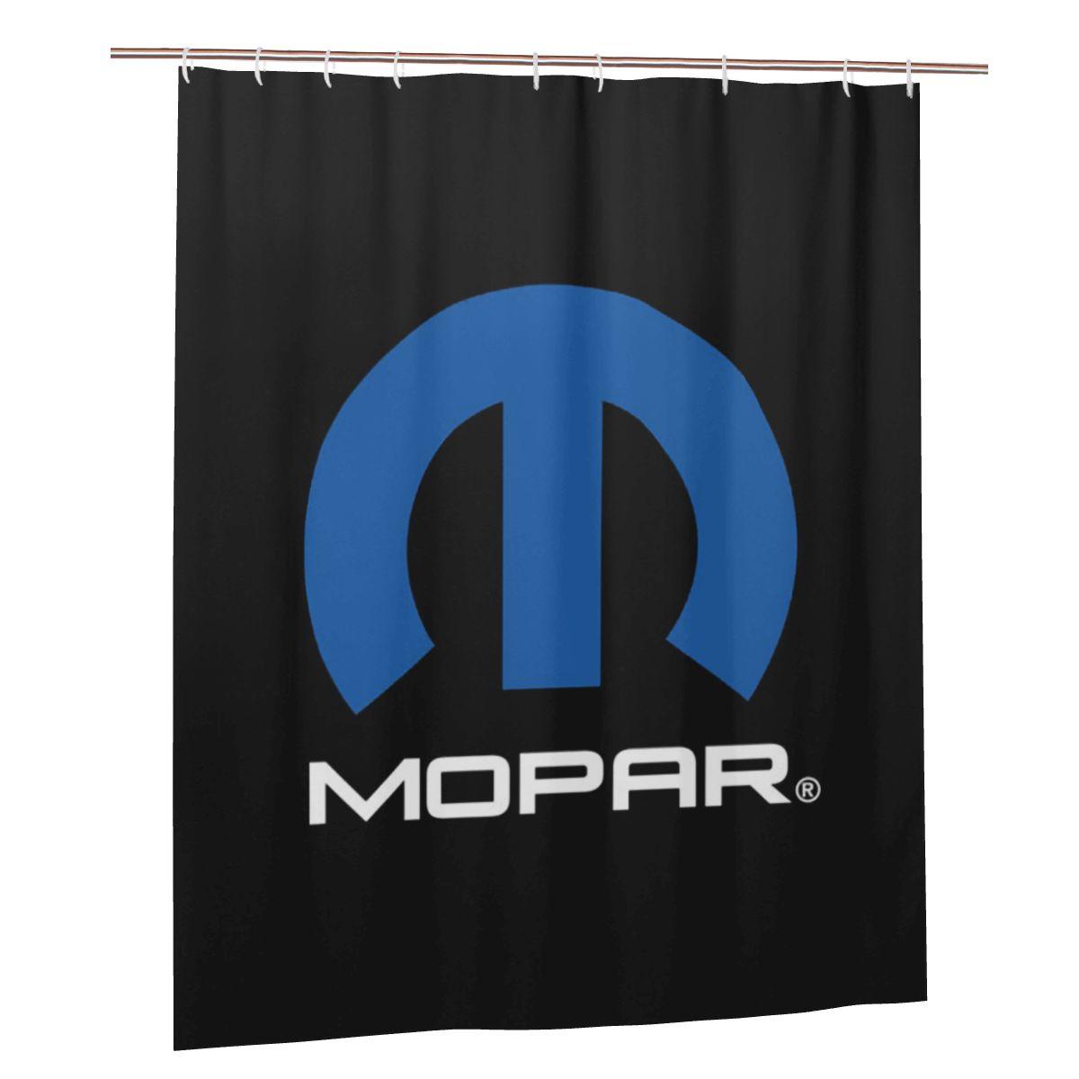 

Mopar Black Logo American Trucker Shower Curtain Bathroom Polyester Waterproof Bath Curtains With Hooks W60H190(CM)-1 Pcs