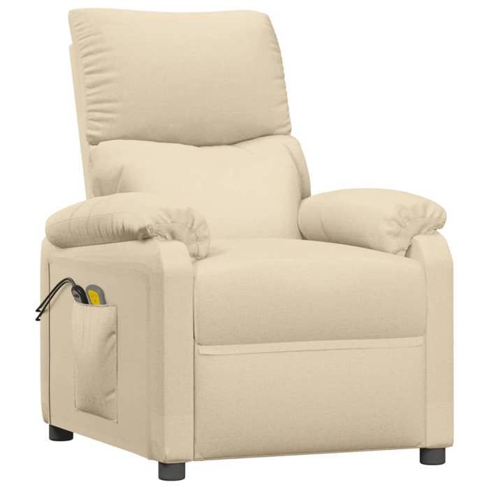 Exclusive House - Cream Fabric Electric Massage Armchair