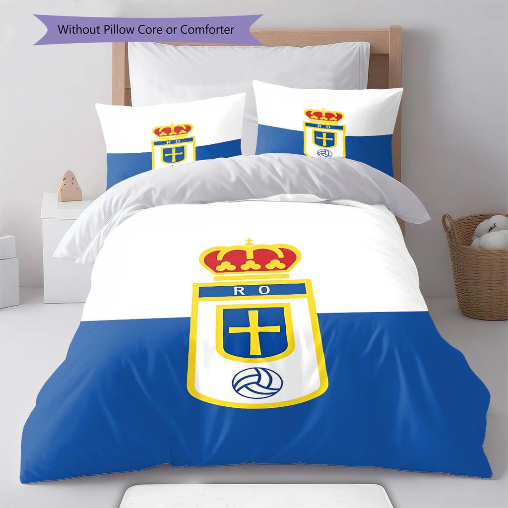 Real Oviedo Muster Bettwäsche, Steppbett Set Bettbezug Kissenbezug Zuhause Geburtstagsgeschenk(1 Bettbezug + 2 Kissenbezüge, ohne Füllung)