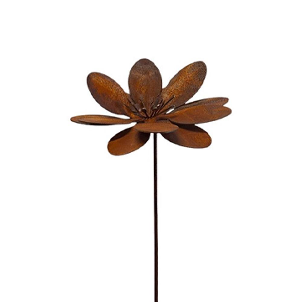 Vintage Metal Floral Stake Cast Iron Flower Yard Art Decor Rustic Plant Stakes Outdoor Use
