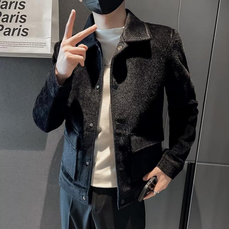 Woolen Jacket Men's Spring, Autumn and Winter New Korean Style Trendy Winter Short Woolen Jacket Men