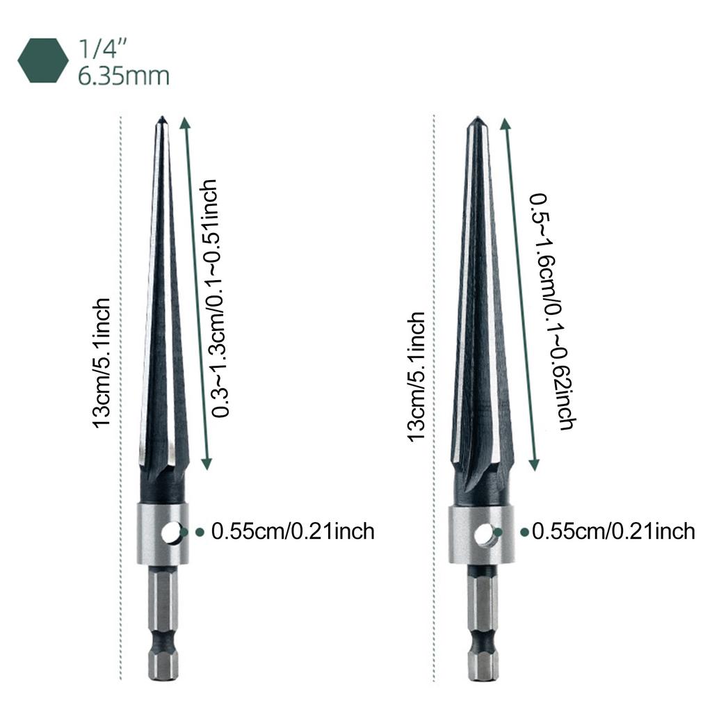 5Pcs Hand Reamer Tool Tapered Reamer Set 3-13mm & 5-16mm Bridge Pin Hole Hand Reamer Tool Detachable T-Handle Tapered Reamer