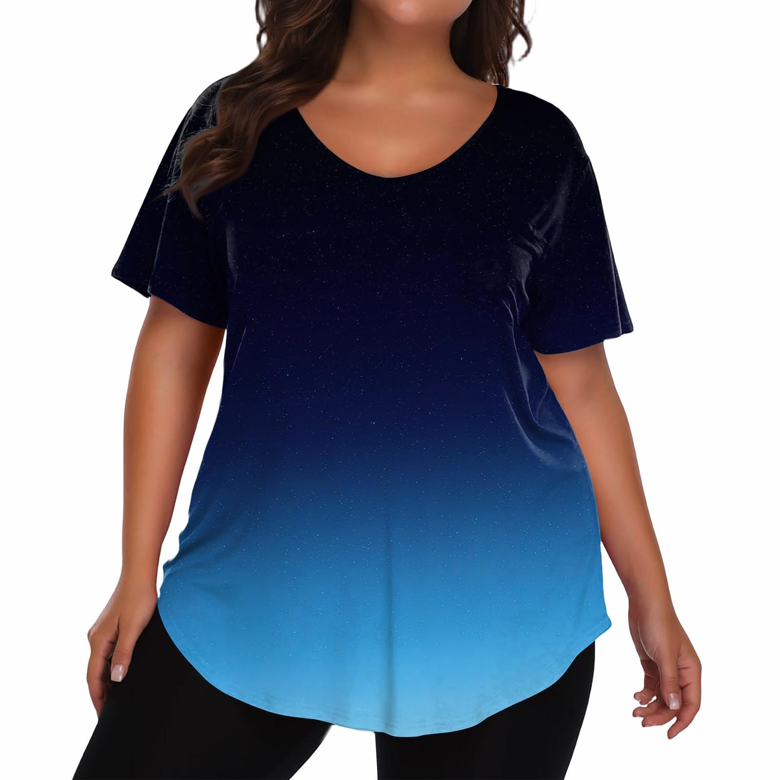 

Женская футболка большого размера, повседневный принт, V-образный вырез, короткий рукав L