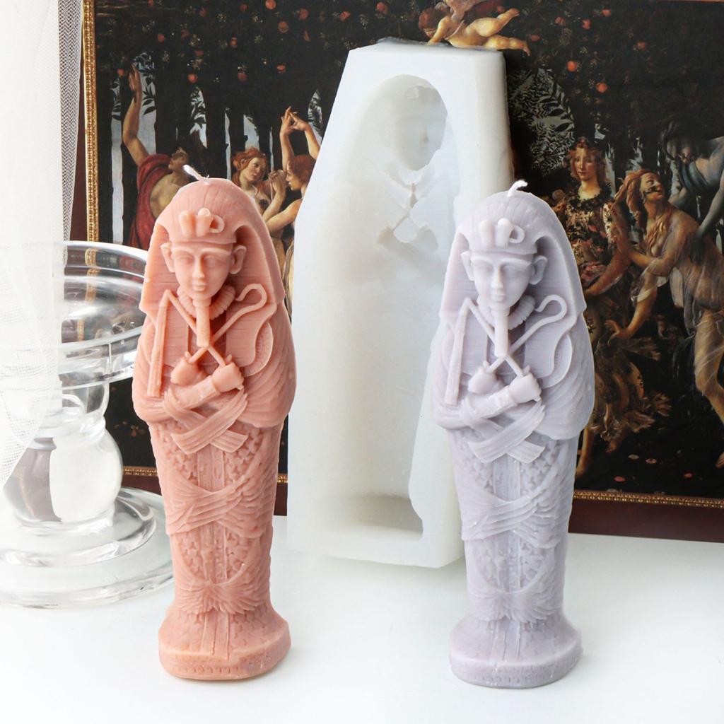 Flexible Silicone Mold 3D Mummy Shaped Wax Candle Molds Scented Aromatherapy Making Mould Handmade Ornament Mould