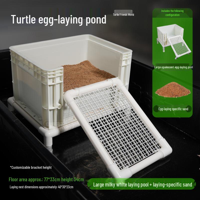 Turtle Egg-Laying Pond & Incubation Box with Basking Platform and Sand Pool