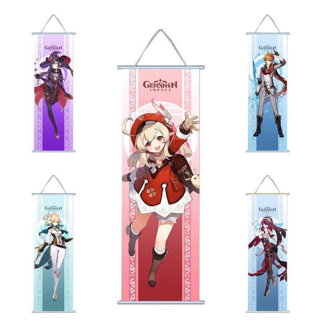 Genshin Impact Hanging Picture Poster Featuring Ganyu Hutao Klee And Venti For Unique Room Decor