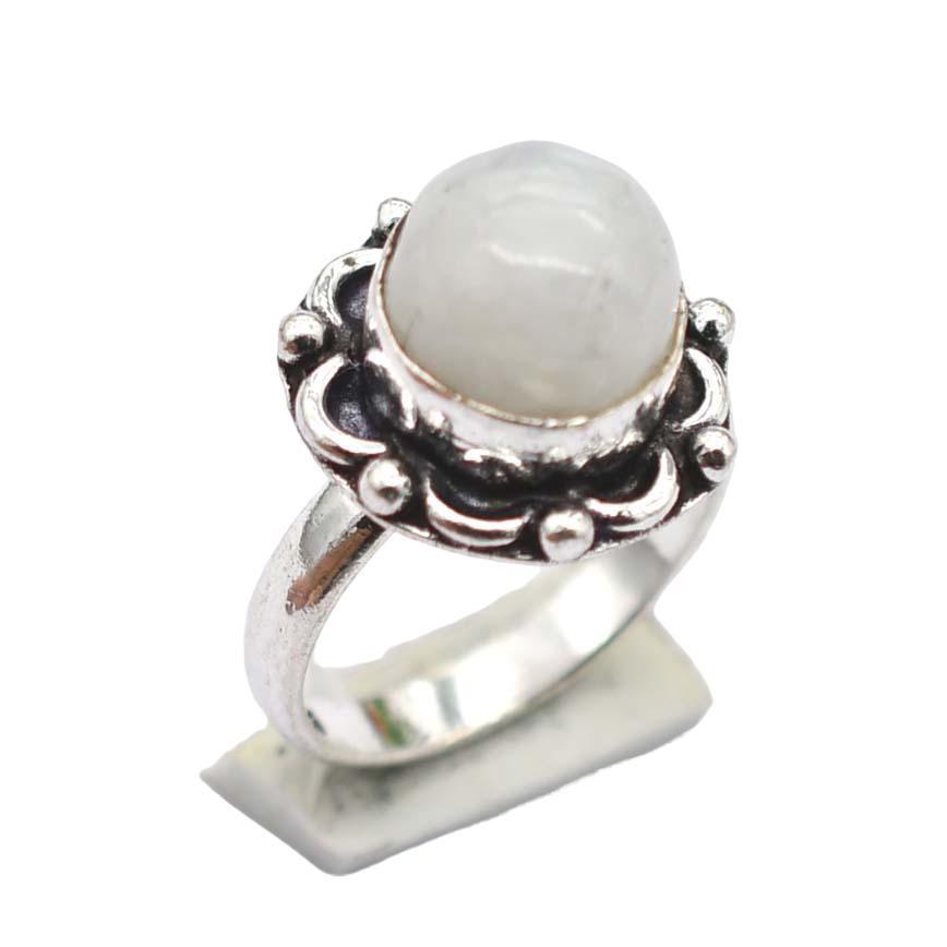 Moonstone Ethnic Handmade Ring Jewelry US Size-6 R 5585