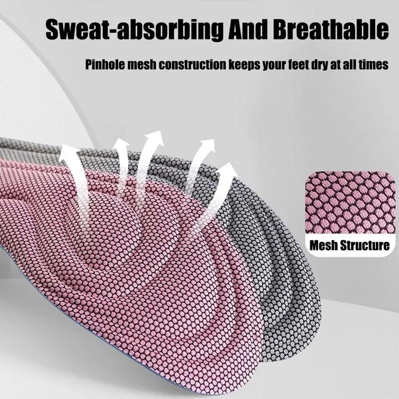 4pcs Nano Memory Foam Orthopedic Insoles for Shoes Antibacterial Deodorization Sweat Absorption Insert Sport Shoes Running Pads