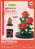 Children's DIY Rose Bouquet Building Blocks Set with Dust Cover - Creative and Educational Toy Ornament