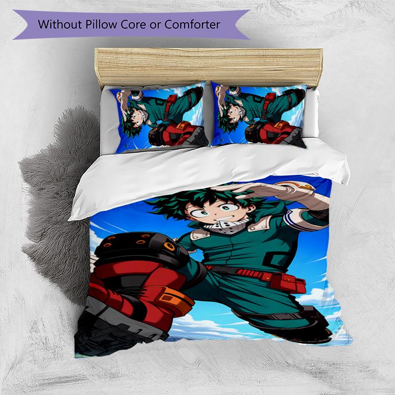 deku 3pcs Bedding Set Duvet Cover Closure Includes 1 Duvet Cover & 2 Pillowcases for All Seasons Bedroom Home Dorm Decor