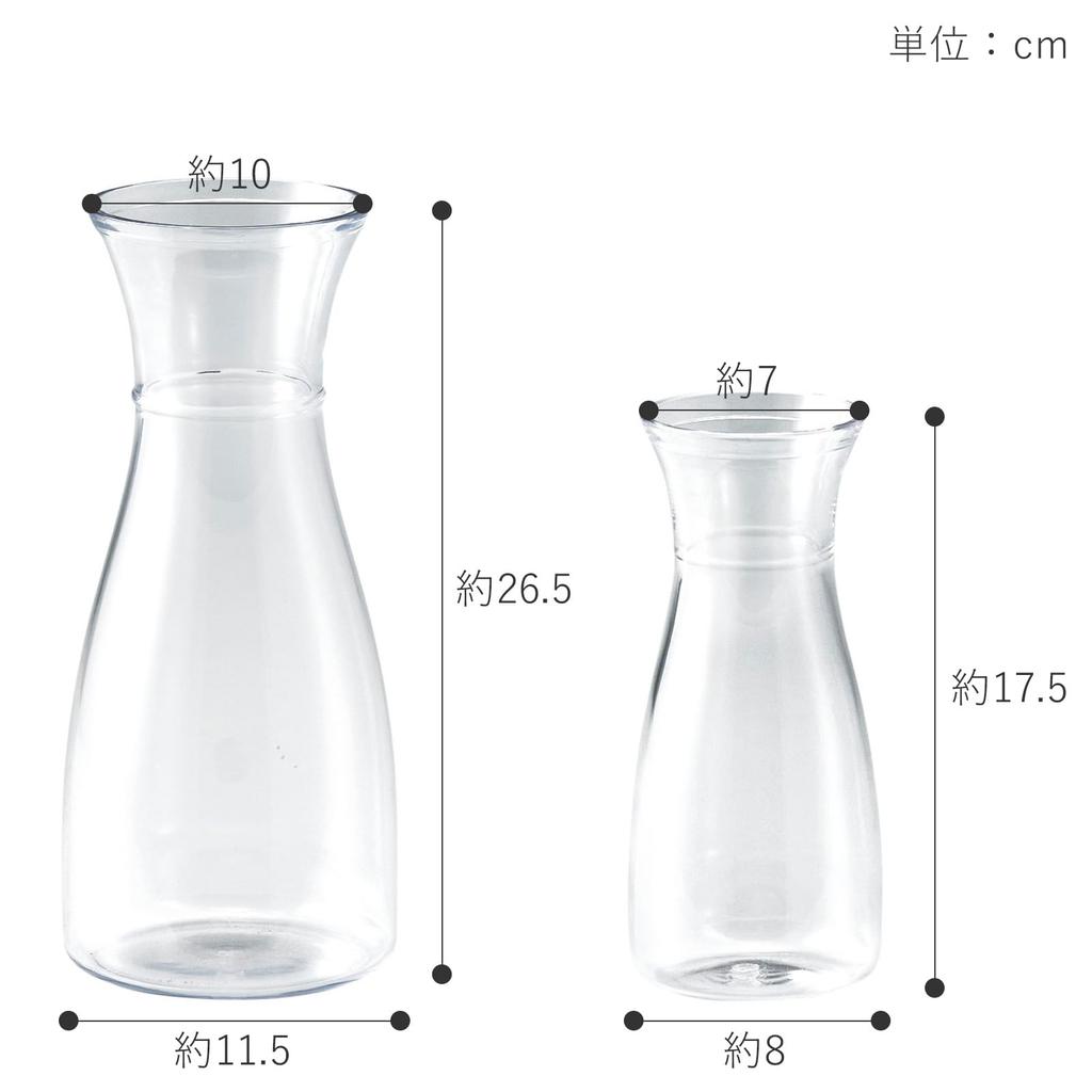 CLAY Unbreakable Polycarbonate Flower Vase with Carafe (2 pieces, 2 sizes) (Carafe Set)
