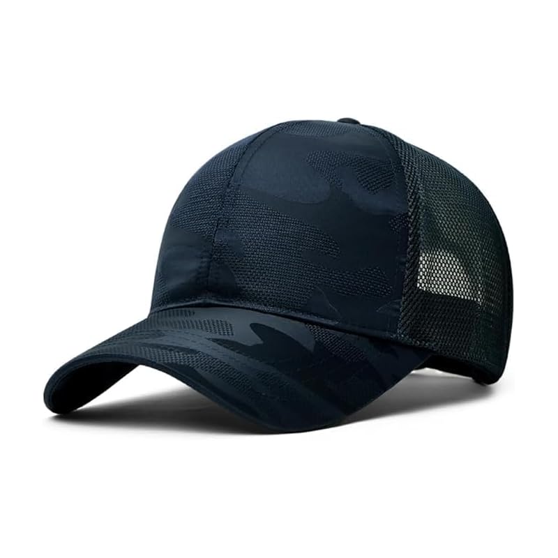 

[Laquest] large size camouflage mesh cap camouflage pattern hat Maximum 62cm baseball cap Men s/Women s (Navy)