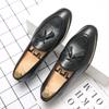 Four Seasons New Men's Shoes Fashion Teen Tassel Leather Shoes Men's British Style Retro Casual Shoes One Foot Pointed Shoes