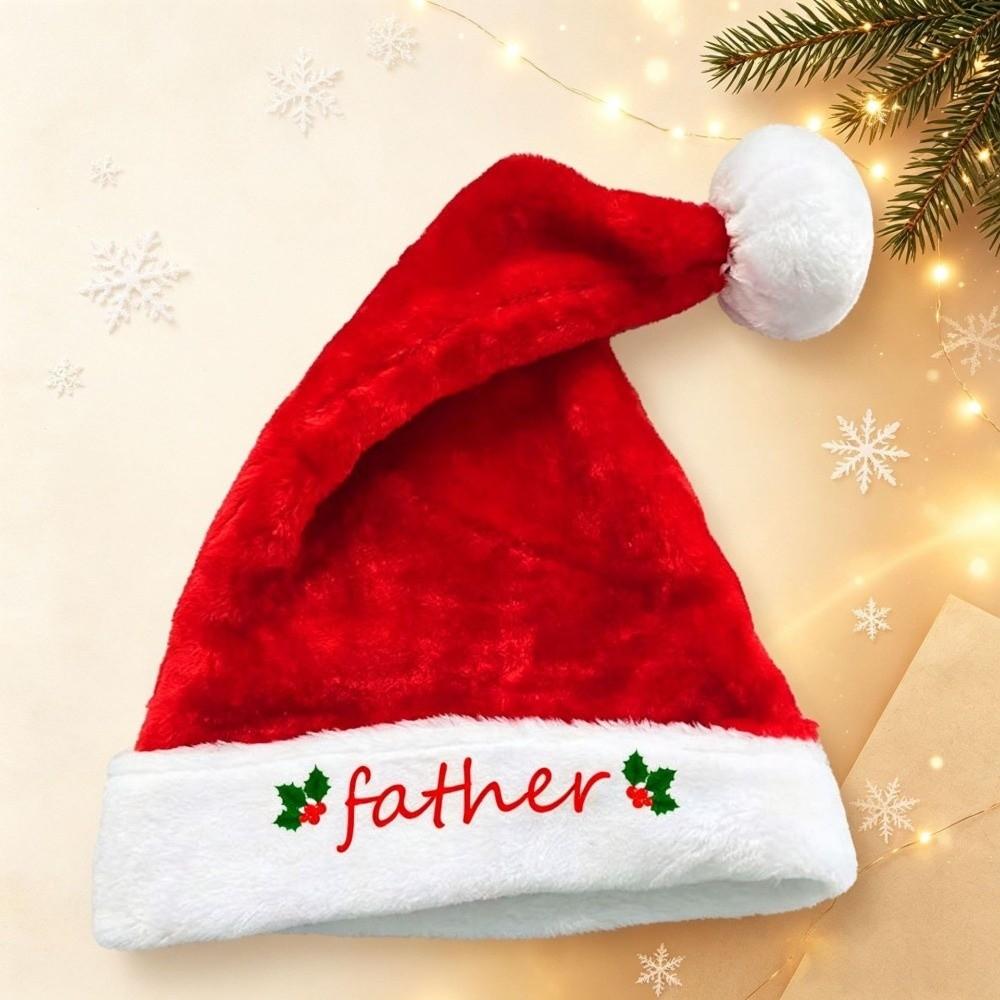 Mother Father Kids Family Matching Santa Hat Embroidered Plush Santa Cap  Xmas Party Gift