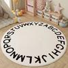 Rainbow Alphabet Play Mat - Area Mat with Colorful Letter Design,round Rug for Bedroom, Classroom Kids Play and Reading Area Rug