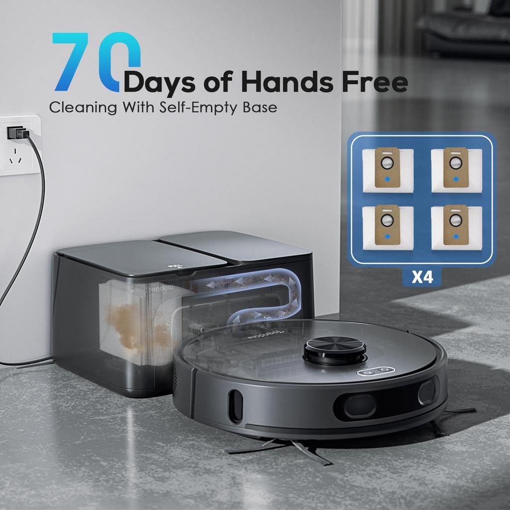 TEENDOW D65S MAX 6000pa robotic vacuum,mop features laser radar navigation,intelligent and precise mapping,automatic recharging.