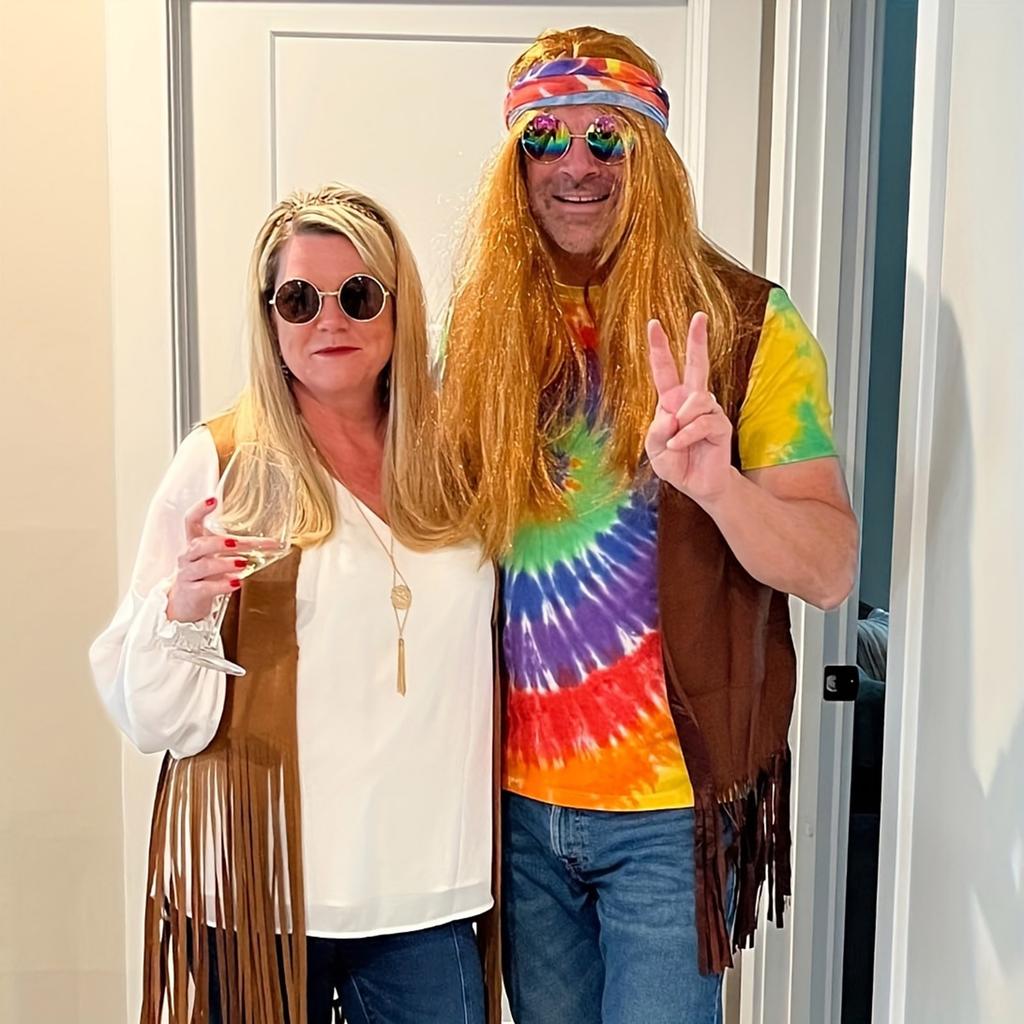 Hippie Fringe Cosplay Four Piece Party Set Retro Vest