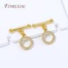 2/4/6Pcs 18K Gold Plated Toggle For Jewelry,Round OT Clasps For Bracelets Making Accessories,Necklaces Clasp Connectors Findings
