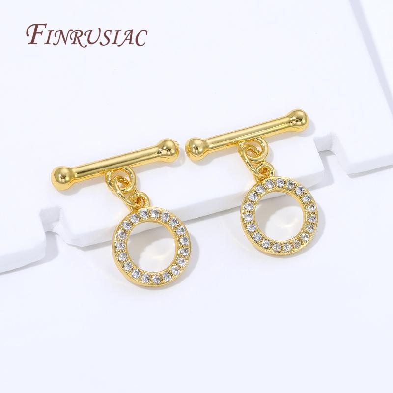 2/4/6Pcs 18K Gold Plated Toggle For Jewelry,Round OT Clasps For Bracelets Making Accessories,Necklaces Clasp Connectors Findings