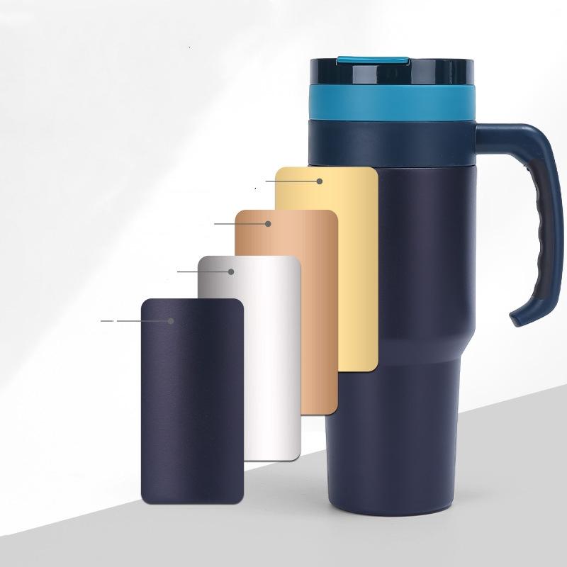 40oz 304 Stainless Steel Insulated Water Bottle Thermal Coffee Car Cup Cold Hot Mugs Vacuum Flask With Handle Straw For Sport
