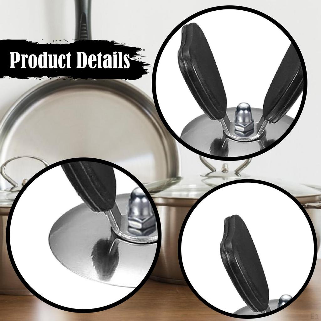 2Pcs Pot Lid Knobs Parts Camping Accessory High Temperature Resistant Non Slip Comfortable Universal